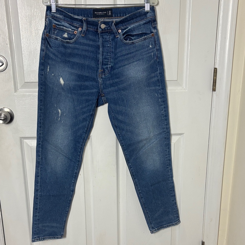 Abercrombie & Fitch Men’s 90s Jean Stretch Distressed Blue Jeans Size 31x30